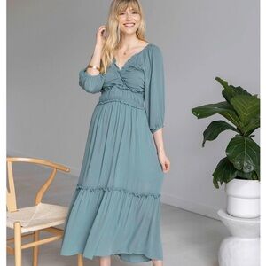 Grace & Lace Destination Mineral Blue Maxi Dress - S NWT